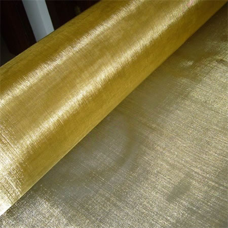 A roll of brass wire mesh with fine opening size.