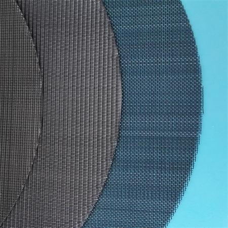 There are three pcs of the twilled filter discs on the blue ground.